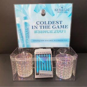 Lot of 5 Hypnotic Plastic Wall Display Colorful Glass Cup, Glow Stick, Matches